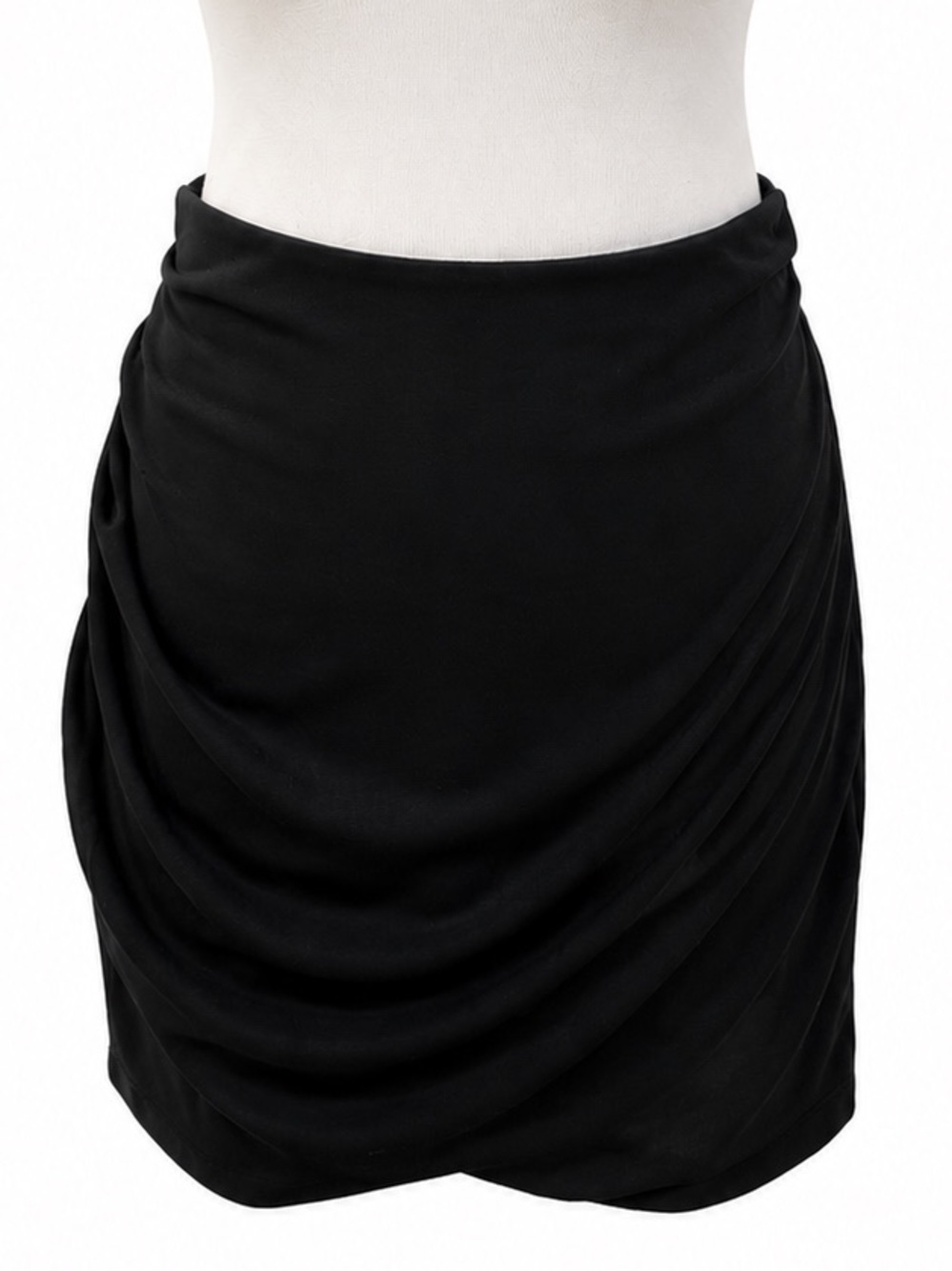 Zara Black Draped Mini Skirt